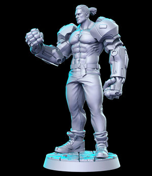 a statue of a man in a white suit