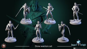 Drow Warriors - 28mm or 32mm Miniatures