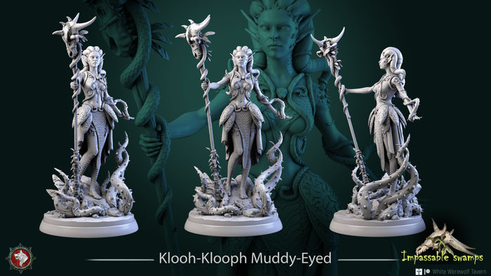 Klooh Klooph Muddy Eyed Draconic Servant - 28mm, 32mm, or 75mm Miniatures - Impassable Swamps