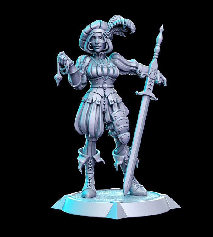 Ivette Female Fighter Noblewoman - 28mm or 32mm Miniatures