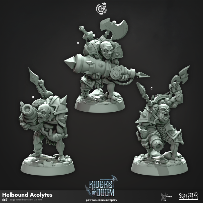 Hellbound Acolytes Goblins - 28mm or 32mm Miniatures - Riders of Doom