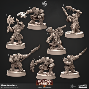Heat Maulers Dwarven Fighters or Duergar - 28mm or 32mm Miniatures