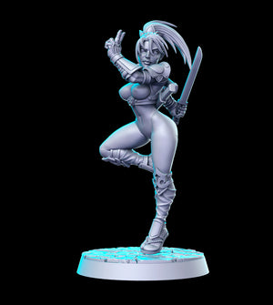 Taki Female Fighter - 28mm or 32mm Miniatures - Soul Fighter Tournament Vol 2