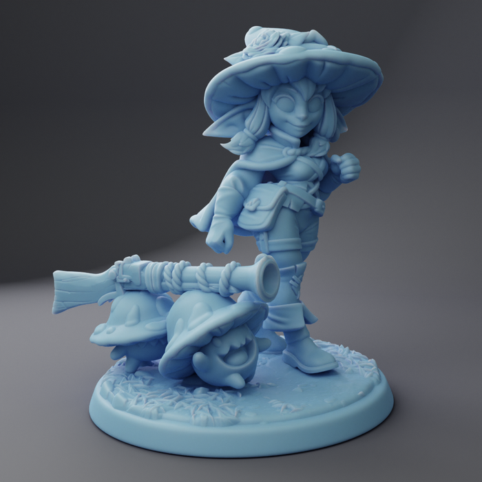 Mushroom Goblin Girl Ranger - 28mm 32mm 54mm or 75mm Necrovember Miniatures