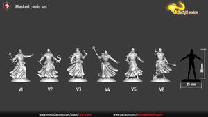 Masked Clerics or Cultists - 28mm or 32mm Miniatures