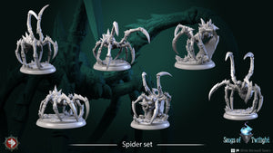 Spider Arachnids - 28mm, 32mm or 75mm Creepy Crawly Halloween or RPG Miniatures - Songs of Twilight