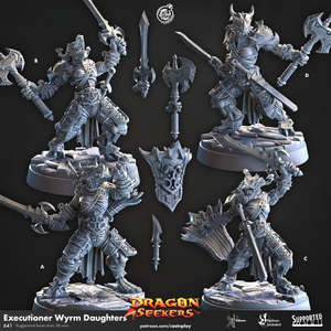Executioner Wyrm Daughters Dragonborn Barbarians Dragon Seekers - 28mm or 32mm Miniatures