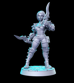 Dagger Female Rogue - 28mm or 32mm Miniatures - Thieves and Assassins Vol 3