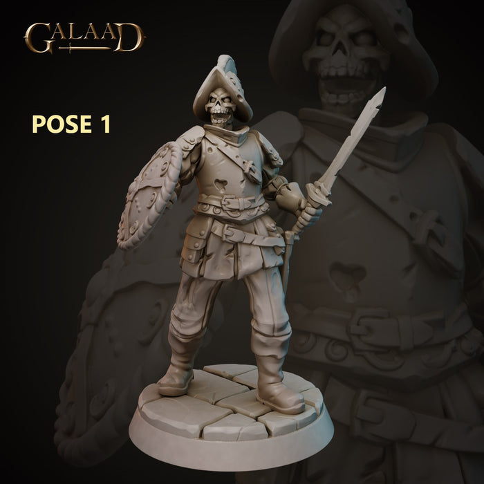 Cursed Undead Skeleton - 28mm or 32mm Halloween or RPG Miniatures - Conquistadors