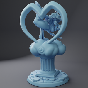 a blue sculpture of a heart shaped sculpture