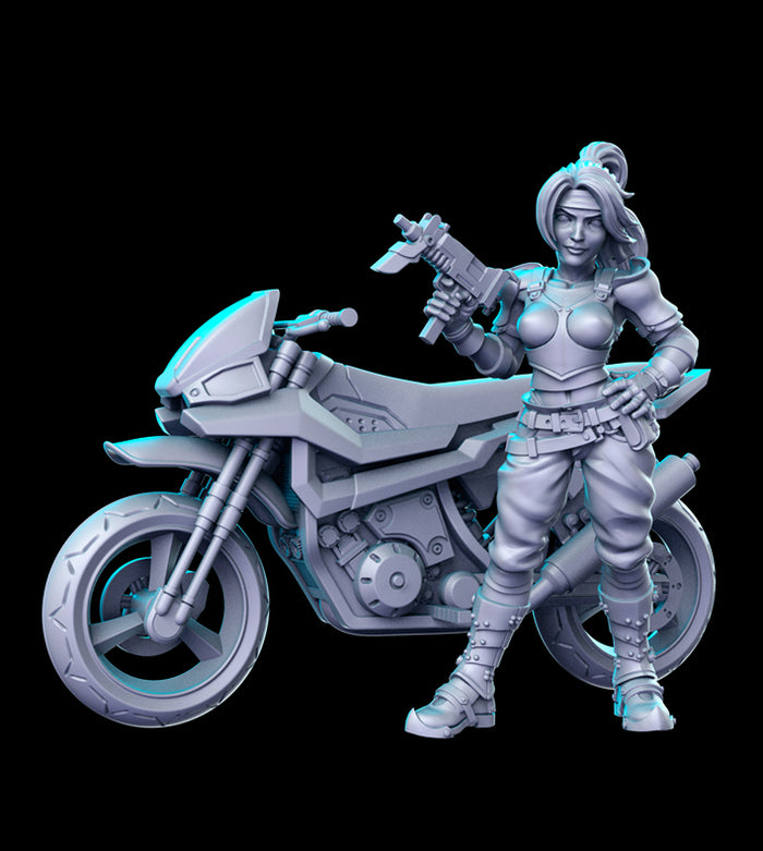 Jessie Bike Rasberry - 28mm or 32mm Miniatures - Classic JRPG Vol 13