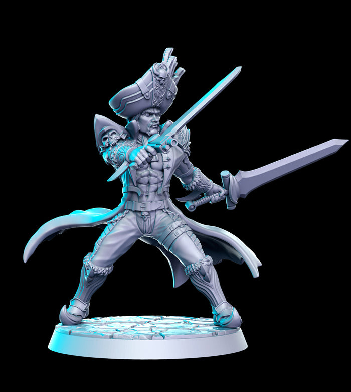 Cervantes Immortal Pirate - 28mm or 32mm Miniatures - Soul Fighter Tournament Vol 2