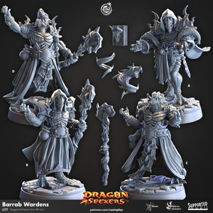 Barrab Warden Dragonborn Mages Dragon Seekers - 28mm or 32mm Miniatures