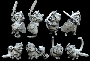 Pointed Ear Cat Mercenary - 28mm or 32mm Miniatures - Of Iron and Steel