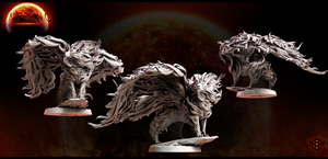 Cinder Lion Elemental - 28mm or 32mm Miniatures - Inferno All Shall Burn