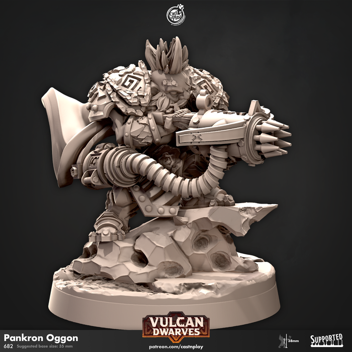 Pankron Oggon Gunman - 28mm or 32mm Miniatures - Vulcan Dwarves