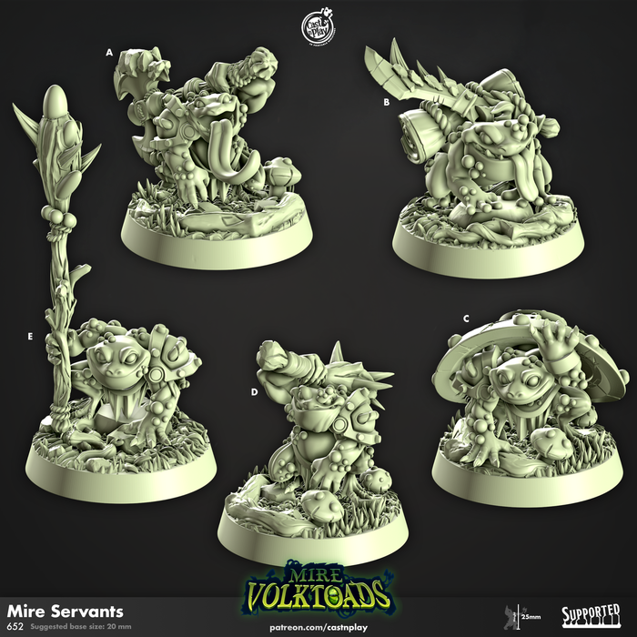 Mire Servants Frogmen Toads - 28mm or 32mm Miniatures - Mire Volktoads