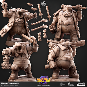 Moon Traveler Explorers Huppus Space Mercenaries Hippo Spelljammer - 28mm or 32mm Miniatures