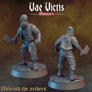 Disgruntled Villager Local Butcher - 28mm or 32mm Miniatures - Unleash the Archer