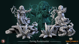 Ferrag Runemaster Female Dwarf Wizard - 28mm, 32mm, or 75mm Miniatures- The Forge