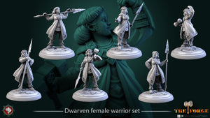Dwarven Female Warriors - 28mm, 32mm or 75mm Miniatures - The Forge