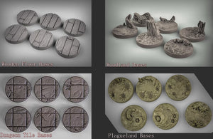 Assorted 25mm 32mm and 40mm Bases for Miniatures