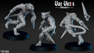 Tabaxi Gladiator Fighter 28mm or 32mm Miniatures