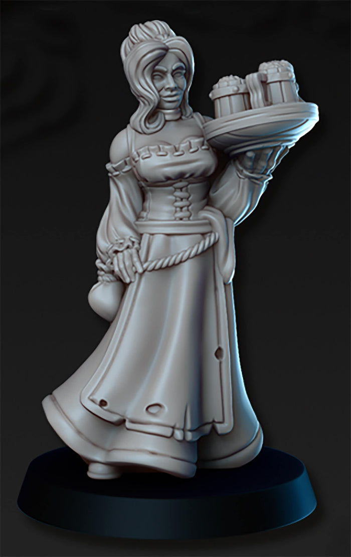Waitress Serving Wench 28mm or 32mm Miniatures