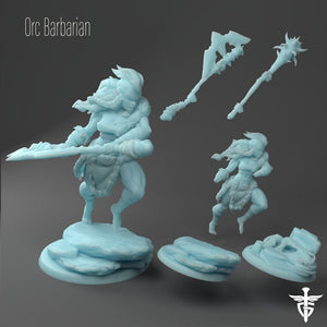 Female Orc / Half-Orc Barbarian 28mm or 32mm Miniatures
