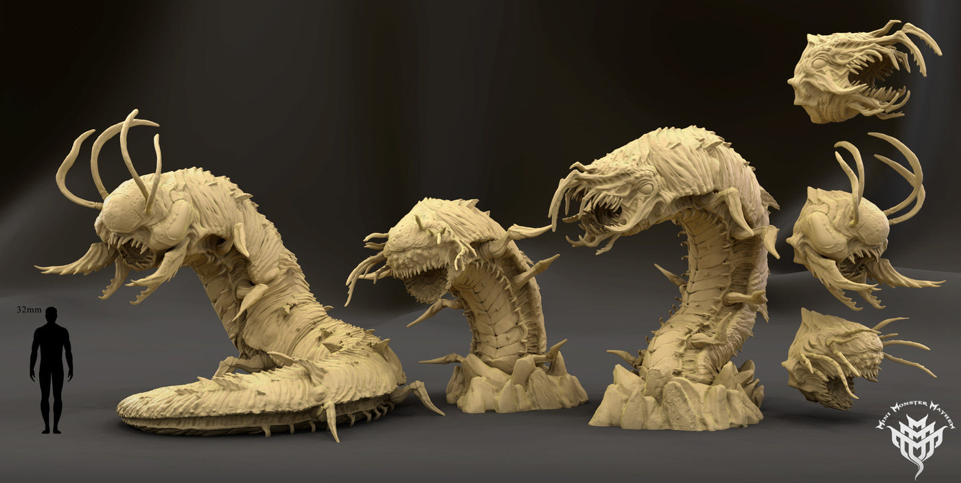 tremors monsters Carrion Crawler Earth Tremor Worm Monster Miniatures – unB10 Miniatures
