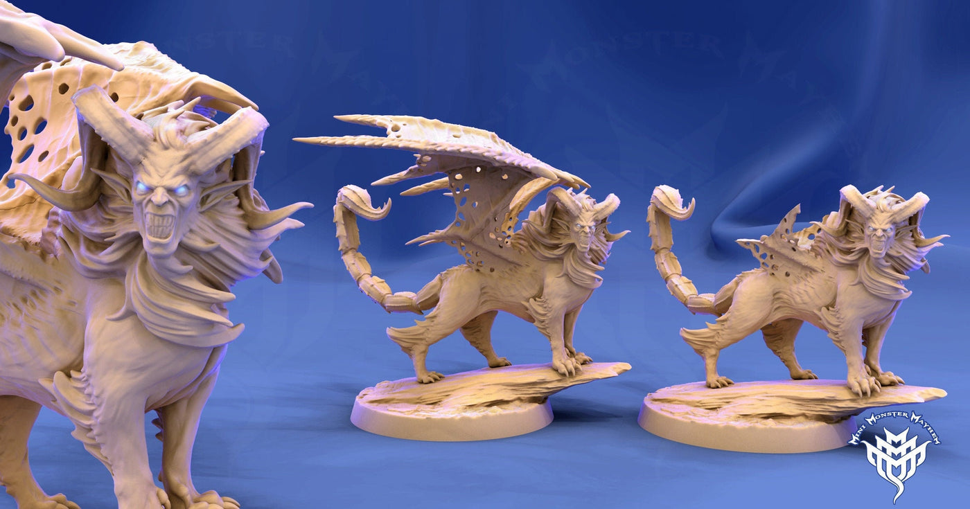 28mm monsters Manticore Large Evil Creature 28mm Miniatures – unB10 Miniatures