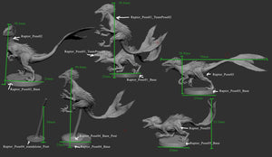 Feathered Velociraptors Raptor Dinosaur 28mm Miniatures