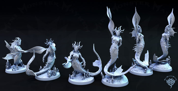 amphibious monsters Merfolk Amphibious Creatures Miniatures – unB10 Miniatures