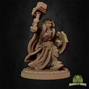 Female Dwarf Cleric Bryna the Indomitable w/ Warhammer