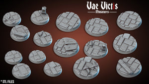 City Street Round Bases for D&D Miniatures 25mm and 32mm