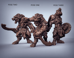 Wolfen Wolf Men with Weapons 28mm or 32mm Miniatures