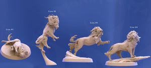 Lion in 4 Poses 28mm Miniatures