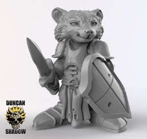 Raccoon Folk Paladin 28mm or 32mm Miniatures