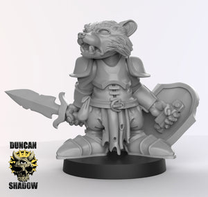 Raccoon Folk Paladin 28mm or 32mm Miniatures