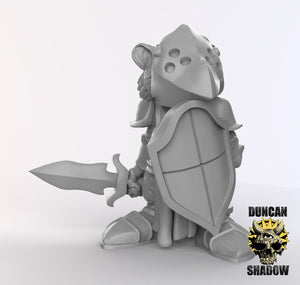 Raccoon Folk Paladin 28mm or 32mm Miniatures