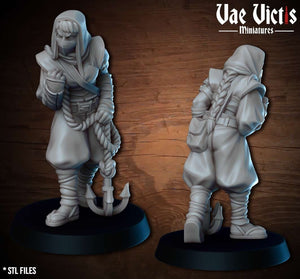 Female Hook Thief 28mm or 32mm Miniatures