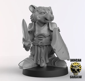 Raccoon Folk Paladin 28mm or 32mm Miniatures