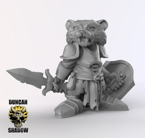 Raccoon Folk Paladin 28mm or 32mm Miniatures