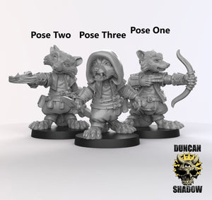 Raccoon Folk Rogues 28mm or 32mm Miniatures