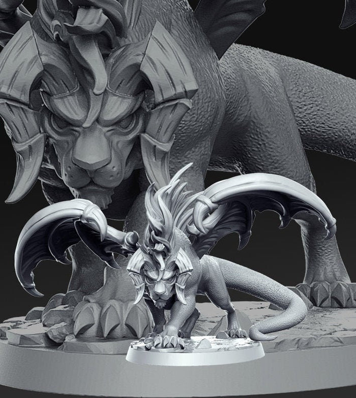 Carac the Chimera Large Monster 28mm or 32mm Miniatures