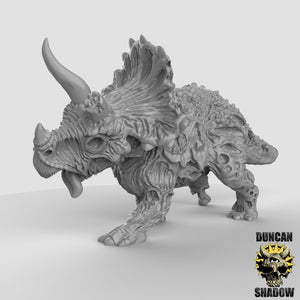 Zombie Triceratops Halloween or RPG Miniature