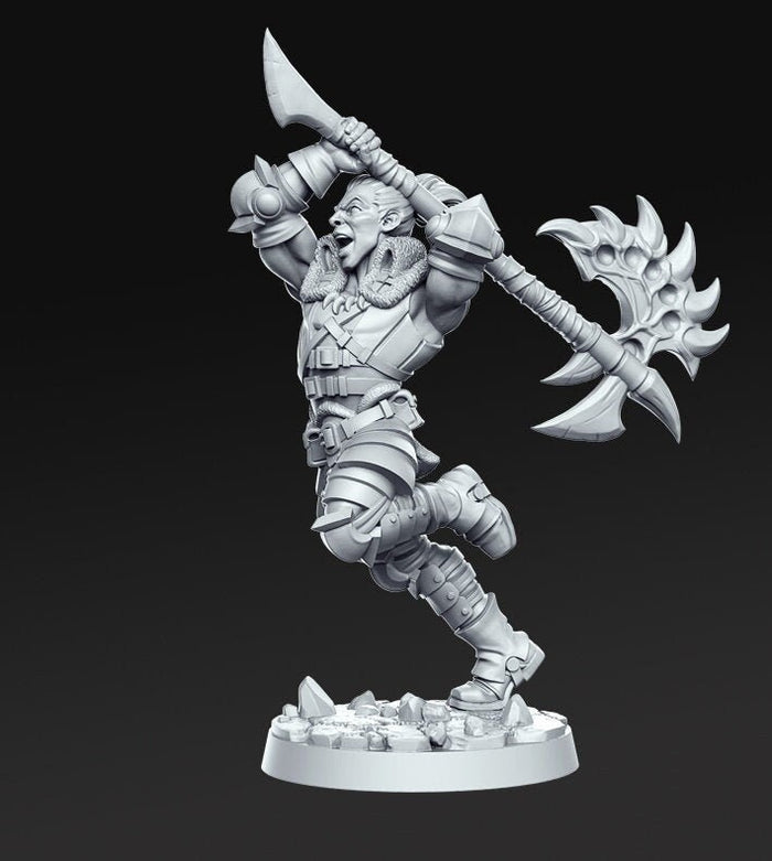 Varekh Human Male Axe Barbarian 28mm or 32mm Miniatures