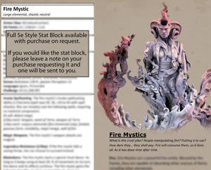 Fire Mystic Genie Large Efreet Elemental Miniatures