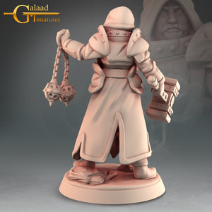 Grim Cleric w/ Warhammer and Censers - 28mm or 32mm Miniatures