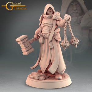 Grim Cleric w/ Warhammer and Censers - 28mm or 32mm Miniatures